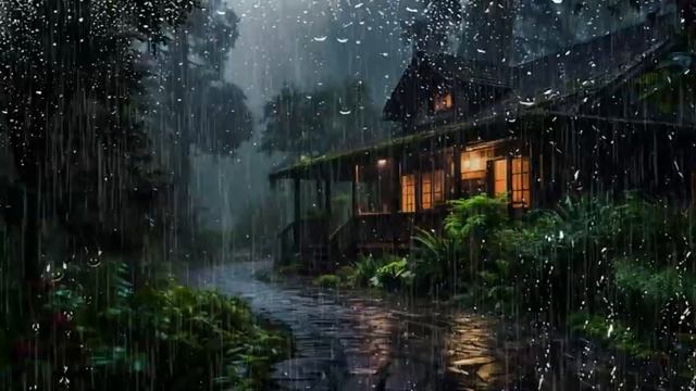 Som De Chuva Para Dormir Profundamente No Telhado A Noite (Dormir E Relaxar)