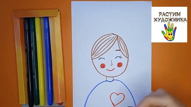 Как нарисовать маму Очень простой рисунок смотреть онлайн