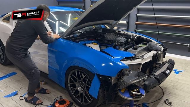 Ford Mustang Shelby GT-500 Wrapping / Oracal 970-547 Fjord Blue смотреть онлайн