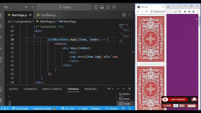 Flip Multiple Cards using Mapping Techniques on Hover Event with React Hooks for beginners смотреть онлайн