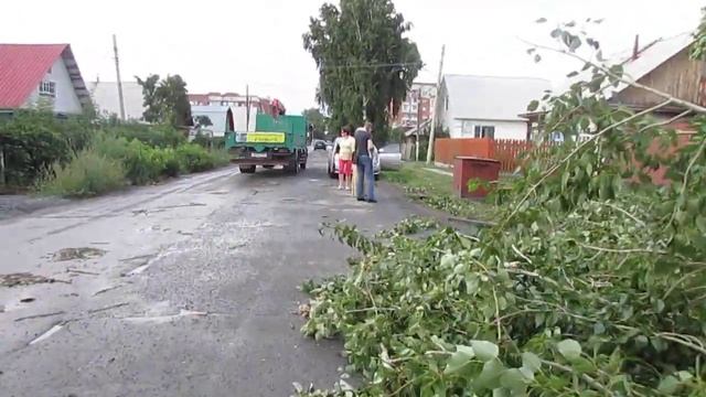 Во время урагана в Бердске тополь раздавил частный дом смотреть онлайн