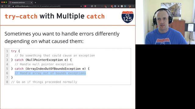 CS 125 Spring 2020: Wed 4.22.2020. Exceptions and Errors смотреть онлайн