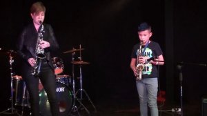 Ирина Попова и Смирнов Максим саксофон  we will rock you