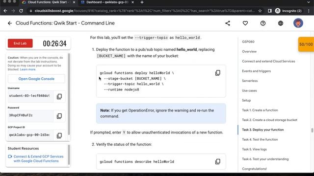 Cloud Functions Qwik Start Command Line GSP080 смотреть онлайн