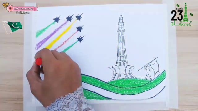 Pakistan day drawing/Pakistan Resolution Day drawing/23rd March Pakistan day drawing смотреть онлайн