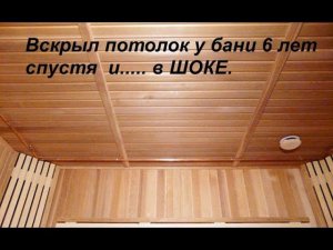 Вскрыл потолок у бани 6 лет спустя и...     Чем утеплить потолок бани? Правильный пирог и материалы.