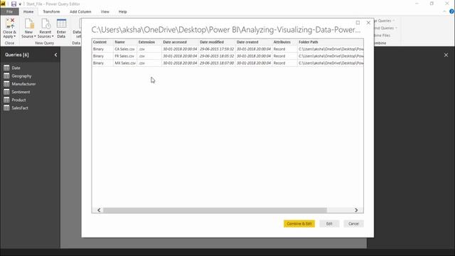 Power BI - Connecting files in a folder смотреть онлайн