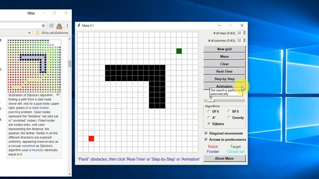 Real-Time Maze Solving and Pathfinding using DFS, BFS, A*, Greedy and Dijkstra's Algos in Python смотреть онлайн