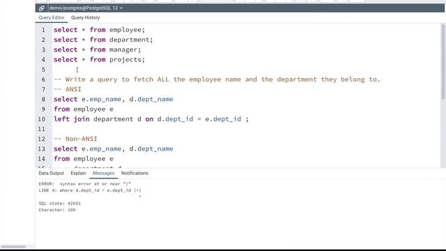 ANSI vs Non ANSI Joins in SQL | SQL Query Writing using ANSI and Non ANSI method смотреть онлайн