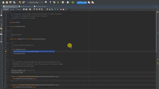How to change JFrame to JDialog Form to Modal Type|Java Swing смотреть онлайн