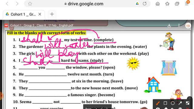 CLASS 8 ENGLISH WORKSHEET 37|17-02-2021|SIMPLE FUTURE TENSE|EXPLORE ENJOY AND ENRICH смотреть онлайн