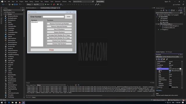 C#, Windows Form ListBox, Button, Label, TextBox, GroupBox смотреть онлайн