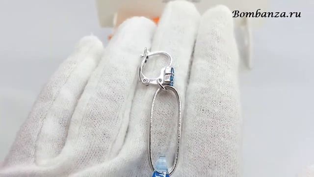 Серьги Malu, Elisse голубые, со Swarovski смотреть онлайн