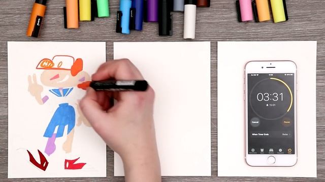 10 MINUTE, 1 MINUTE, 10 SECOND CHALLENGE - Posca Pen Edition смотреть онлайн