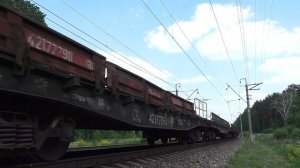 ВЛ11-338 Б/254 Б/ 291 А с грузовым поездом и приветливым помощником