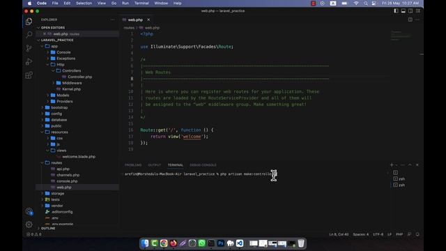 Laravel 10 Fundamental [Part 31] - Creating Controller смотреть онлайн