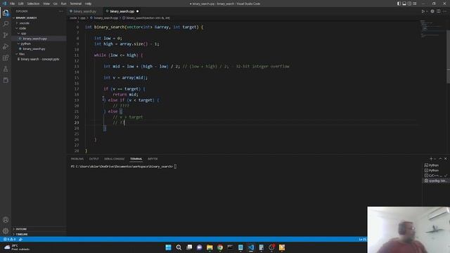 Coding binary search with C++ смотреть онлайн