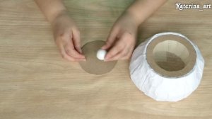 Круглая шкатулка из картона/Своими руками/DIY/Round cardboard box
