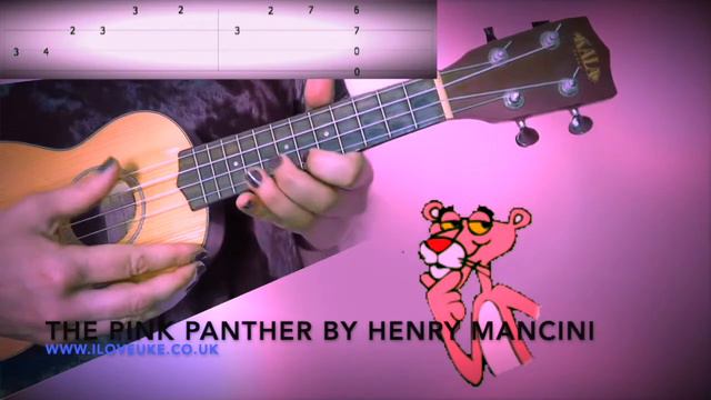 How to play Pink Panther. Fingerpicking for Ukulele. смотреть онлайн