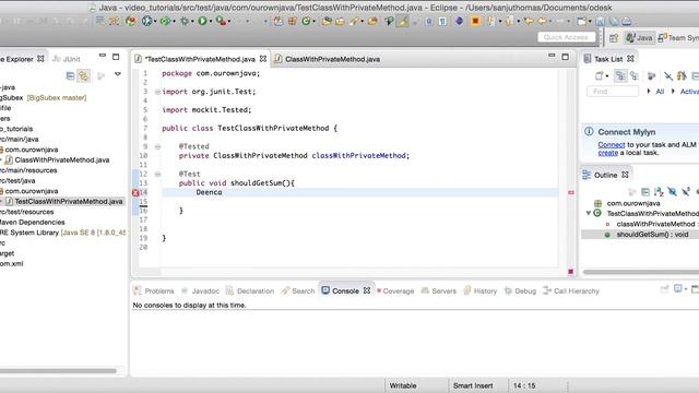 Testing private methods using jmockit. смотреть онлайн