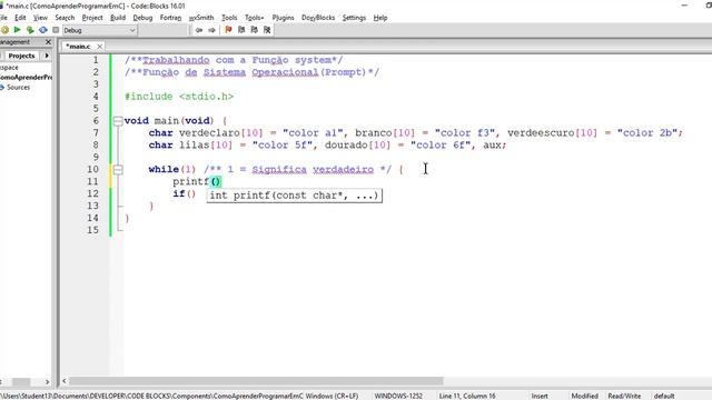 Loop while com a Função system( ) смотреть онлайн