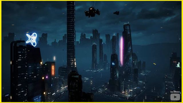 Sleep Relax Focus Chill Dream - ASMR Cyberpunk Future City Aerial Sound Music Ambience 7 Hours 4K смотреть онлайн