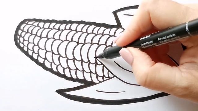 Как нарисовать КУКУРУЗУ / раскраска для детей / Нарисуй Ка смотреть онлайн