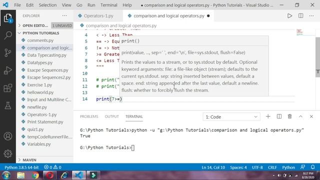 Comparison And Logical Operators | # 17th Python Tutorial смотреть онлайн