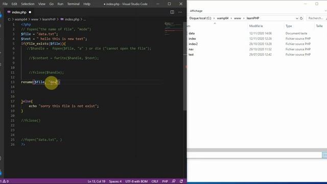 شرح php من دورة php darija (دورة php كاملة) -- renaming files with PHP rename function смотреть онлайн