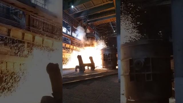 Разливка стали в изложницы АрселорМиттал (Криворожсталь) смотреть онлайн