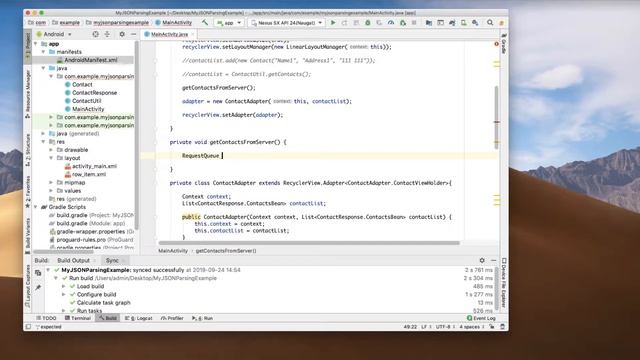 JSON Parsing Example(2) - RecyclerView + CardView+Volley+GSON смотреть онлайн