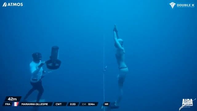 AIDA Freediving World Championship 2022 - Marianna Gillespie CWT 104 black out смотреть онлайн