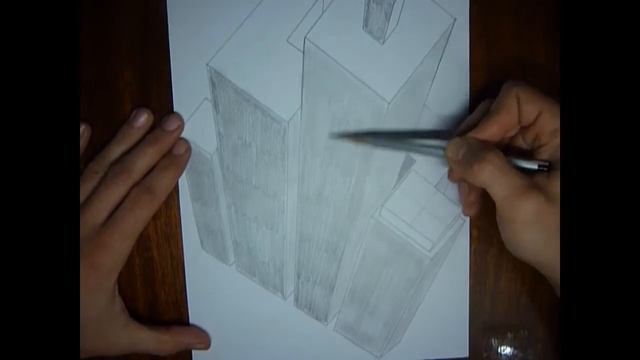 Как нарисовать небоскреб 3D иллюзия смотреть онлайн