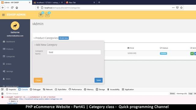 #41 PHP Ecommerce website development | Category class continued | MVC OOP - Quick programming смотреть онлайн