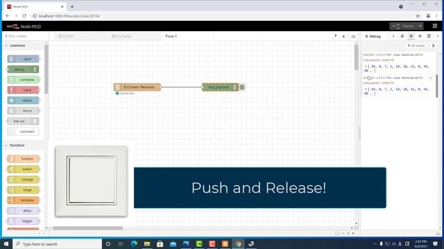 How to connect EnOcean Switch to bOS with Node-RED смотреть онлайн