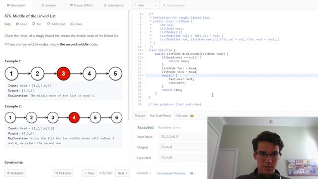 Grind 75 - Middle of the Linked List - Java Attempt смотреть онлайн