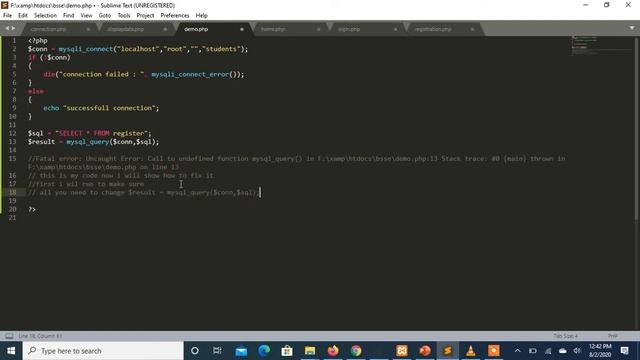 Fatal error: Uncaught Error: Call to undefined function mysql_query() in php 2020 : FIXED смотреть онлайн