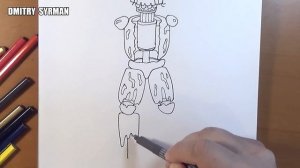 How to draw Ignited Springtrap, FNaF, Как нарисовать игнайт Спрингтрапа, ФНаФ