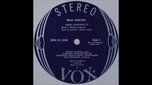 Bartok, Piano Concerto No 1 , Gyorgy Sandor, Piano смотреть онлайн