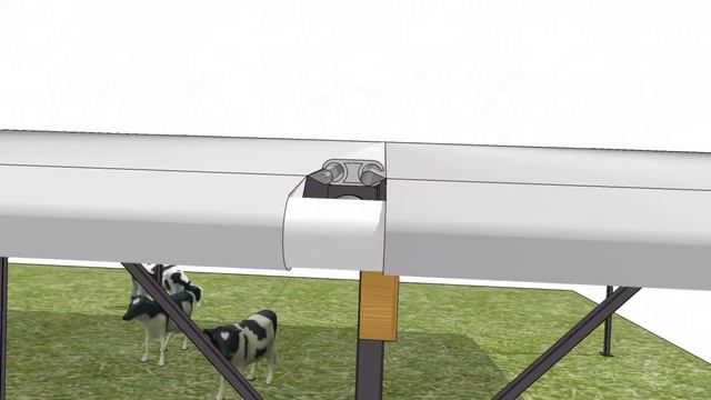 Тентовый навес L=42-102м, п. Междуречье. Тип крепления тента №1 смотреть онлайн
