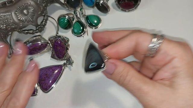 161. Шикарный малахит, яркий стихтит, красавица яшма в серебре! смотреть онлайн