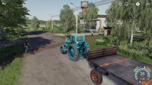 FS 19 - Взял подработку.  Везу лес на тракторе.  Культивирую поле - Фермер в БАЛДЕЙКИНО # 4