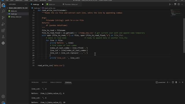 Reading fixing and writing CSV in Python смотреть онлайн