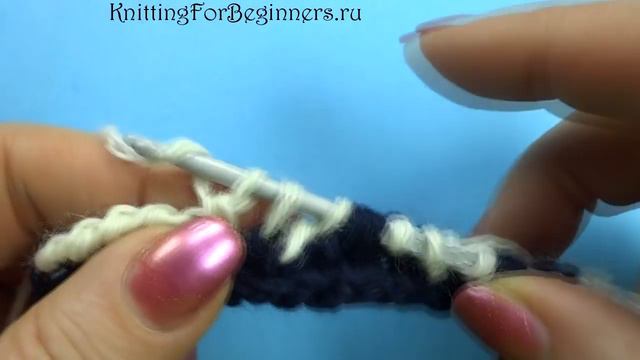 Красивый двухцветный жаккард  Tunisian Crochet Pattern 57