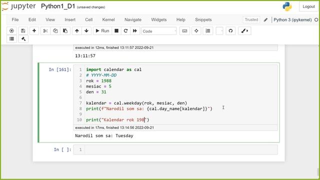 Online kurz Python a Jupyter - Moduly Datetime, Calendar, Socket, PIP, PrettyTable, isidentifier ? смотреть онлайн