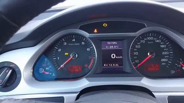 Audi A6c6 2009 2.0 Tfsi, Asmr, Pov Cold Start/ запуск машины в мороз