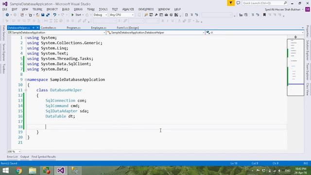 Create a Database, Connect Win Forms with Sql Server and insert values in Sql Server. смотреть онлайн