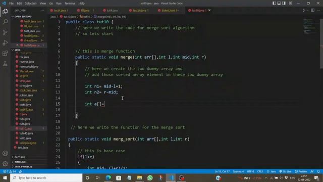 Algorithm | mergesort | implementation | using java | #java| video | with code.. смотреть онлайн