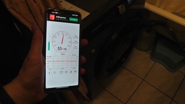 Уровень шума при отжиме стиральной машины Samsung WW90T554CAX/LP смотреть онлайн