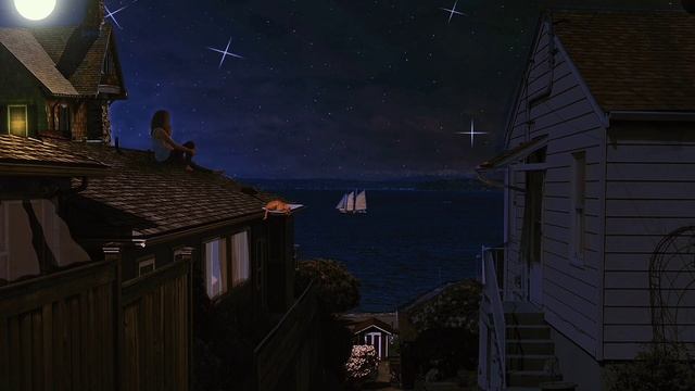 ?☄УСПОКАИВАЮЩИЕ НОЧНЫЕ ЗВУКИ У МОРЯ ДЛЯ КРЕПКОГО СНА. Медитация на крыше от стресса и негатива. смотреть онлайн